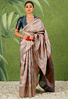 Woven Art Silk Saree in Light Grey