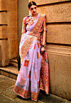 Woven Art Silk Saree in Light Purple