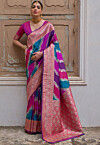 Woven Art Silk Saree in Multicolor