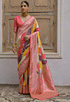 Woven Art Silk Saree in Multicolor