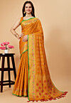 Woven Art Silk Saree in Mustard