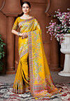 Woven Art Silk Saree in Mustard