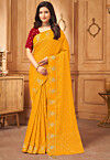 Woven Art Silk Saree in Mustard