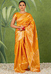Woven Art Silk Saree in Orange