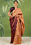 Woven Art Silk Saree in Orange