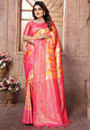 Woven Art Silk Saree in Orange
