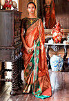 Woven Art Silk Saree in Orange