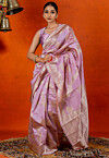 Woven Art Silk Saree in Pink