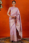 Woven Art Silk Saree in Pink