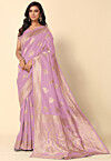 Woven Art Silk Saree in Pink