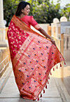 Woven Art Silk Saree in Pink