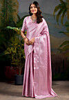 Woven Art Silk Saree in Pink