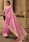 Woven Art Silk Saree in Pink
