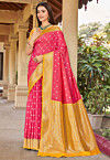 Woven Art Silk Saree in Pink