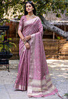 Woven Art Silk Saree in Purple