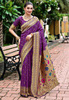 Woven Art Silk Saree in Purple