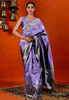 Woven Art Silk Saree in Purple