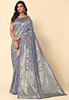 Woven Art Silk Saree in Purple