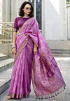 Woven Art Silk Saree in Purple