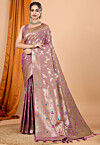 Woven Art Silk Saree in Purple
