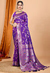 Woven Art Silk Saree in Purple