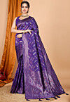 Woven Art Silk Saree in Purple