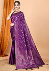 Woven Art Silk Saree in Purple
