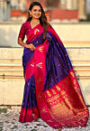 Woven Art Silk Saree in Purple
