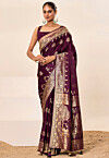 Woven Art Silk Saree in Purple