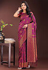 Woven Art Silk Saree in Purple