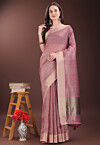 Woven Art Silk Saree in Purple