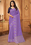 Woven Art Silk Saree in Purple