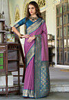 Woven Art Silk Saree in Purple
