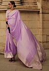 Woven Art Silk Saree in Purple