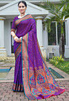 Woven Art Silk Saree in Purple