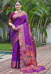 Woven Art Silk Saree in Purple