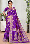 Woven Art Silk Saree in Purple