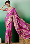 Woven Art Silk Saree in Purple