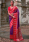 Woven Art Silk Saree in Purple