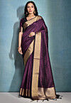 Woven Art Silk Saree in Purple