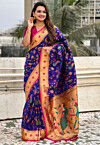 Woven Art Silk Saree in Royal Blue