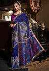 Woven Art Silk Saree in Royal Blue