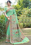 Woven Art Silk Saree in Sea Green