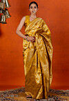 Woven Art Silk Saree in Yellow