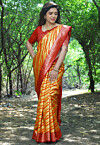 Woven Art Silk Saree in Yellow