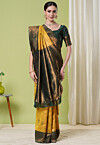 Woven Art Silk Saree in Yellow