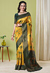 Woven Art Silk Saree in Yellow