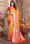 Woven Art Silk Saree in Yellow