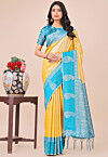Woven Art Silk Saree in Yellow
