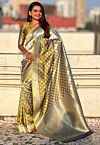 Woven Art Silk Saree in Yellow